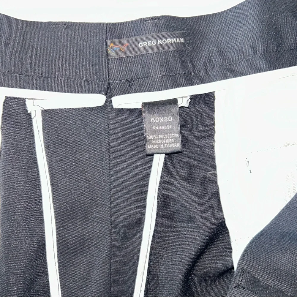 NWT Greg Norman mens HUSKY STOCKY sizing black‎ cuffed dress pants size W60, L30